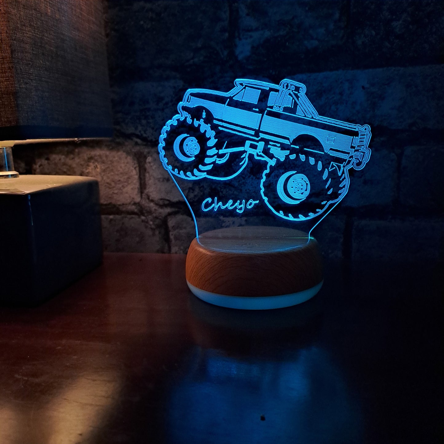 Personalised Monster Truck LED Lamp Night Light