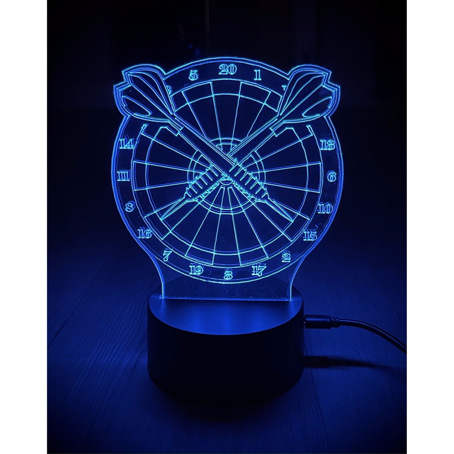 Personalised Dart Board LED Lamp Night Light