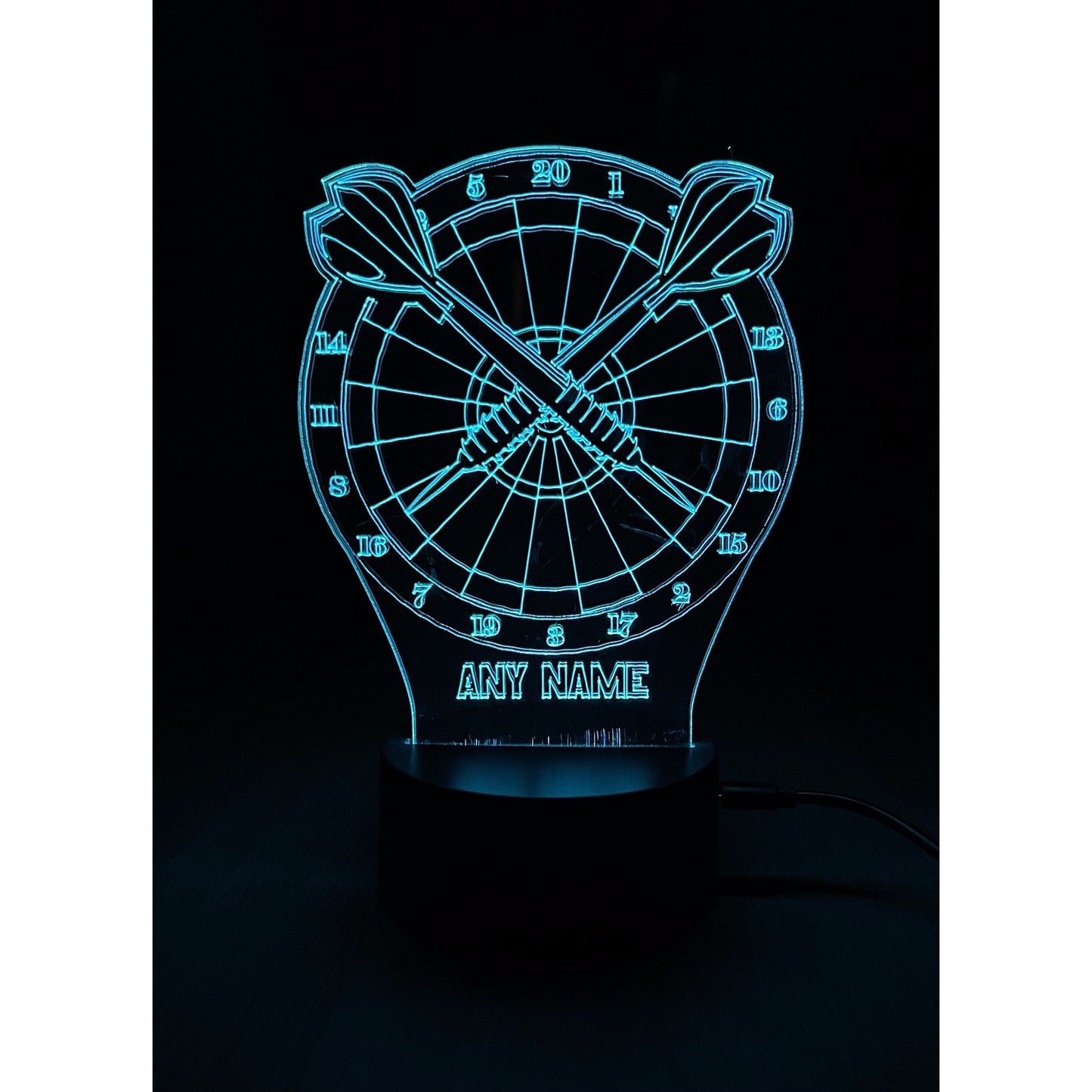 Personalised Dart Board LED Lamp Night Light