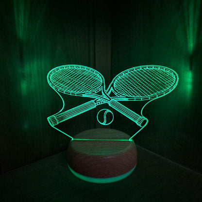 Personalised Tennis Rackets LED Lamp Night Light