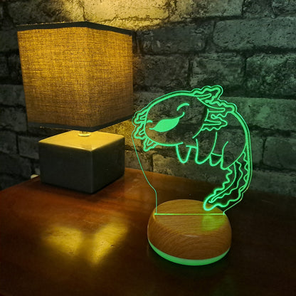 Personalised Axolotl LED Lamp Night Light