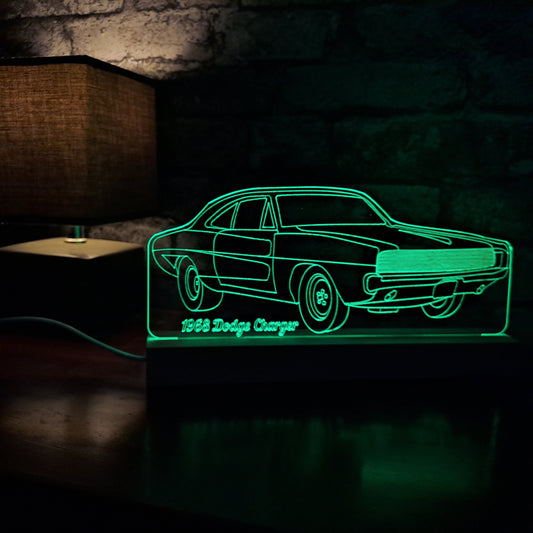 Personalised Dodge 68 Charger LED Lamp Night Light