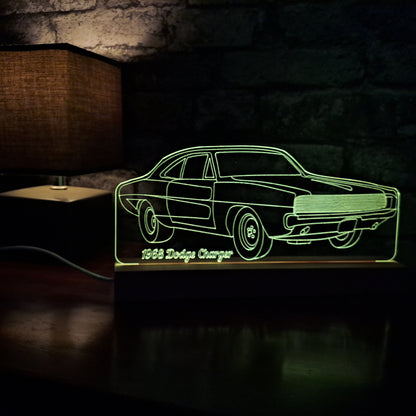 Personalised Dodge 68 Charger LED Lamp Night Light