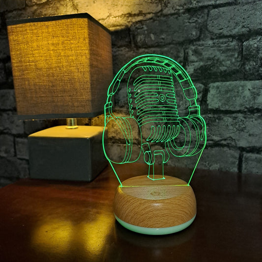 Headphones and Microphone LED Lamp Night Light