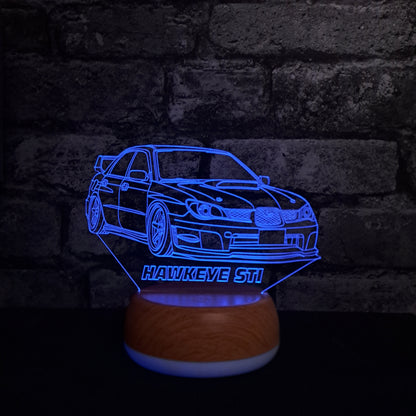 Personalised Subaru Sports Car LED Lamp Night Light