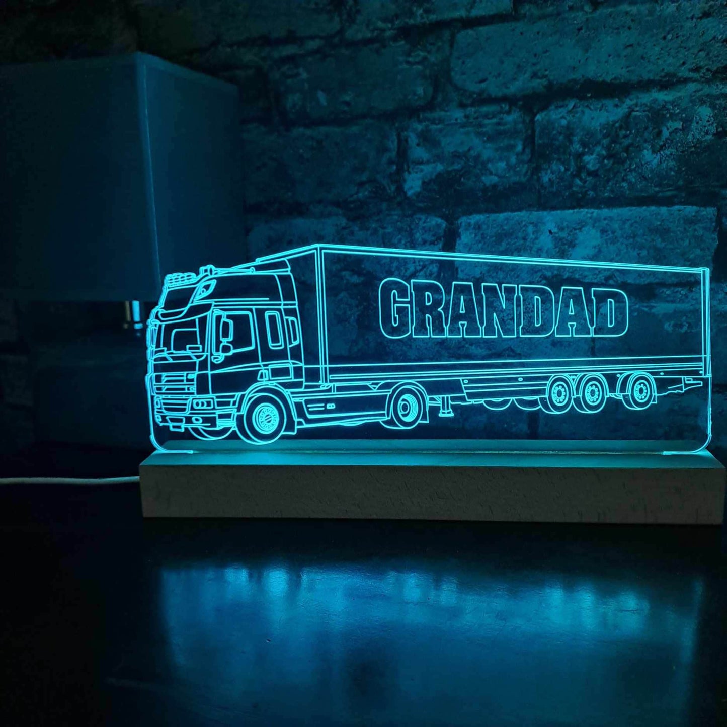 Personalised DAF Lorry with Trailer LED Lamp Night Light