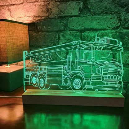 Personalised Scania Lorry with LPG Tanker Trailer LED Lamp Night Light