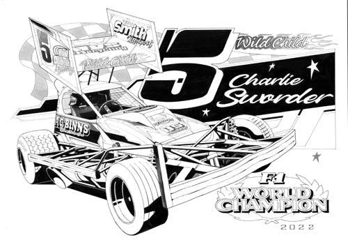 Brisca F1 #5 Charlie Sworder Caricature Print