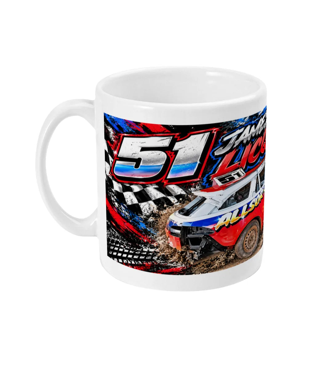 James “Liquorice” #51 Banger Racing Mug – left side view