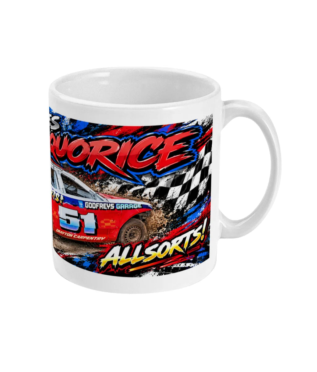 James “Liquorice” #51 Banger Racing Mug – right side view