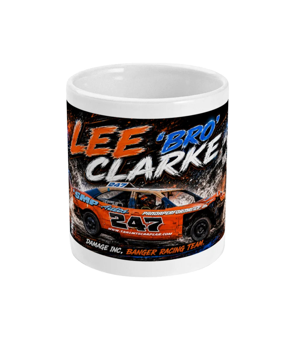 Lee “Bro” Clarke #247 Banger Racing Mug – front view