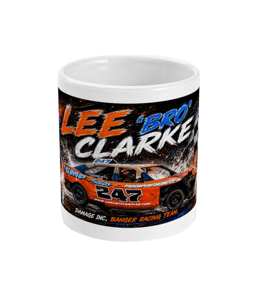 Lee “Bro” Clarke #247 Banger Racing Mug – front view
