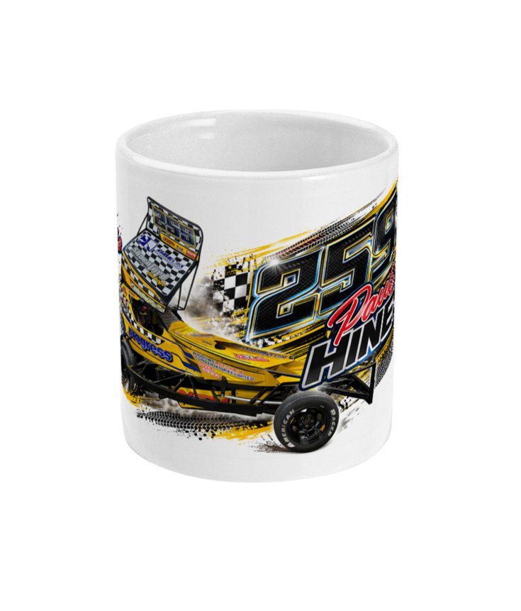 Paul Hines 259 Brisca F1 stock car mug — front view with name and number 259
