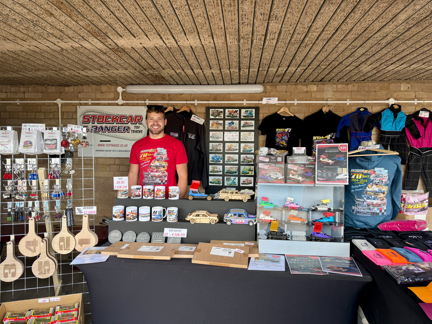 stockcar racing merchandise stall