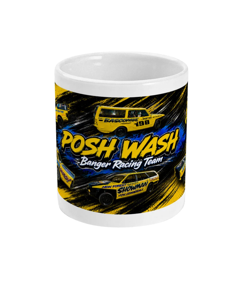 Team Poshwash Banger Racing Mug – front view