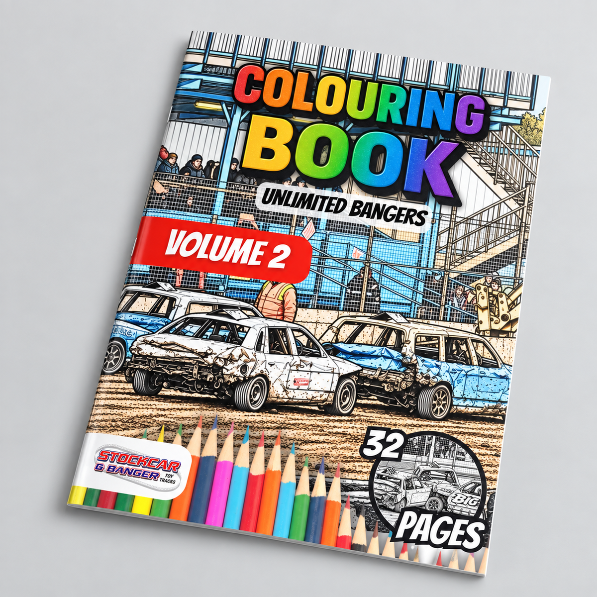 Unlimited Banger Colouring Book Volume 2 front cover booklet mockup