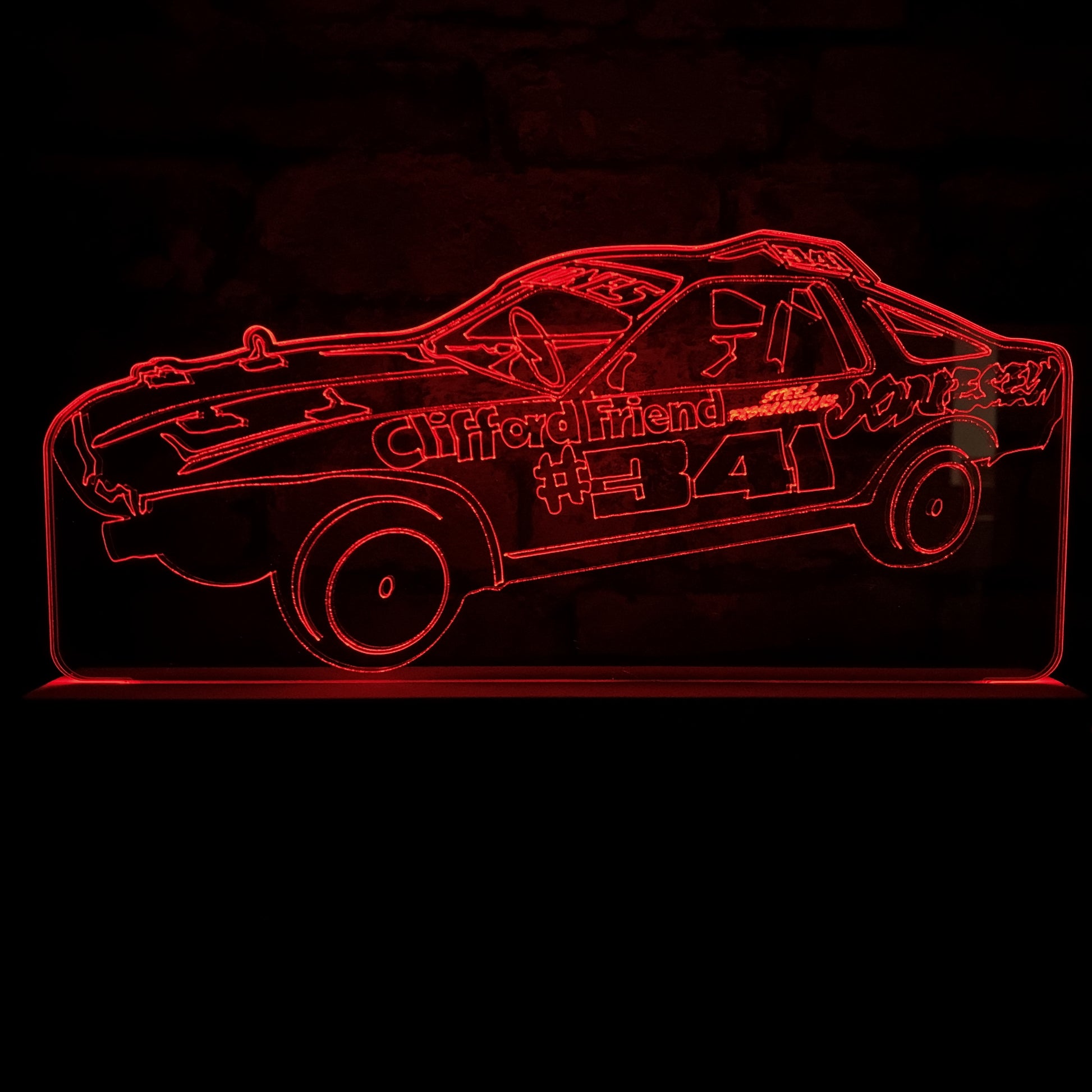 Jonesey #341 - Banger Night Light - Large Wooden Base - Night Light - Stock Car & Banger Toy Tracks