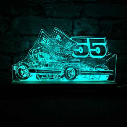Craig Finnikin 55 Brisca F1 Night Light - Large Wooden Base - Night Light - Stock Car & Banger Toy Tracks