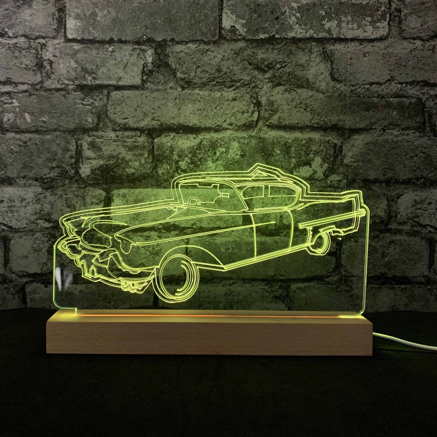 Yank Banger Night Light - Large Wooden Base - Night Lights & Ambient Lighting - Stock Car & Banger Toy Tracks