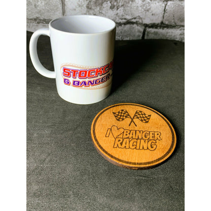 I Love Banger Racing - Wooden Coaster - Coasters - Stock Car & Banger Toy Tracks