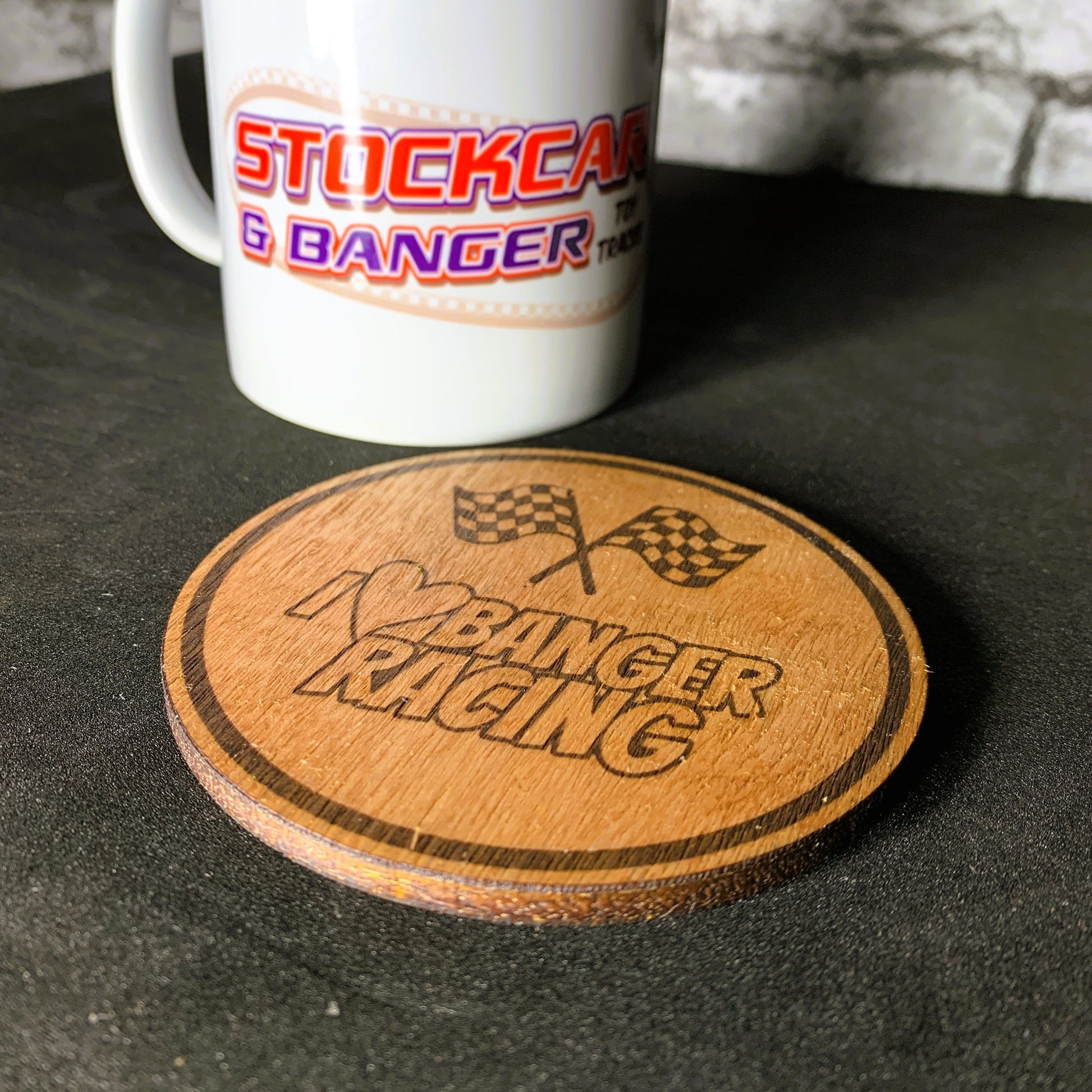 I Love Banger Racing - Wooden Coaster - Coasters - Stock Car & Banger Toy Tracks